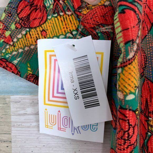 LuLaRoe Irma Tunic Top Red Green Floral Womens Size XXS 2XS NEW NWT - Picture 6 of 8